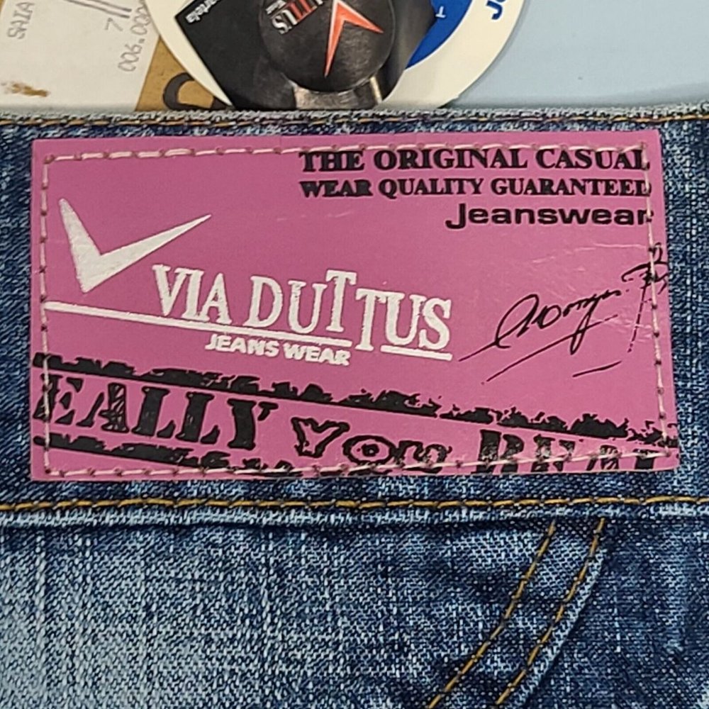 VIA DUTTUS 11.5" Brazilian Denim Blue Jean Skirt Womens Size 0 NWT - Picture 3 of 11